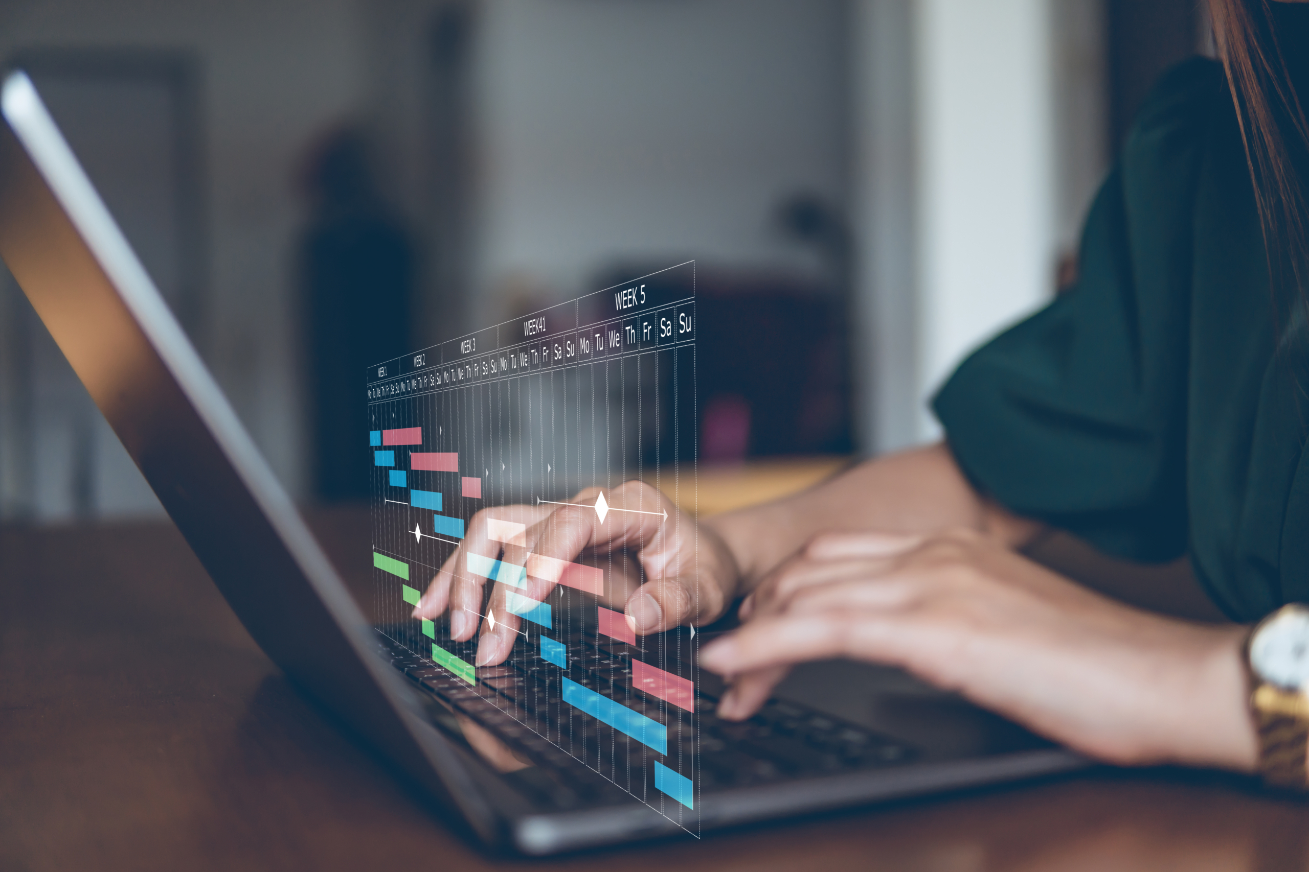 Business people check schedule on table in visual screen, meetin Dienstleistung & Service Gerätebau,Apparatebau,ERP,Software,APplus | COBUS ConCept